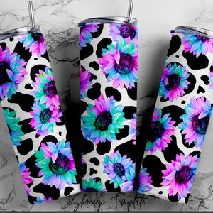 Sunflowers and cow pattern - 20 9z Tumbler